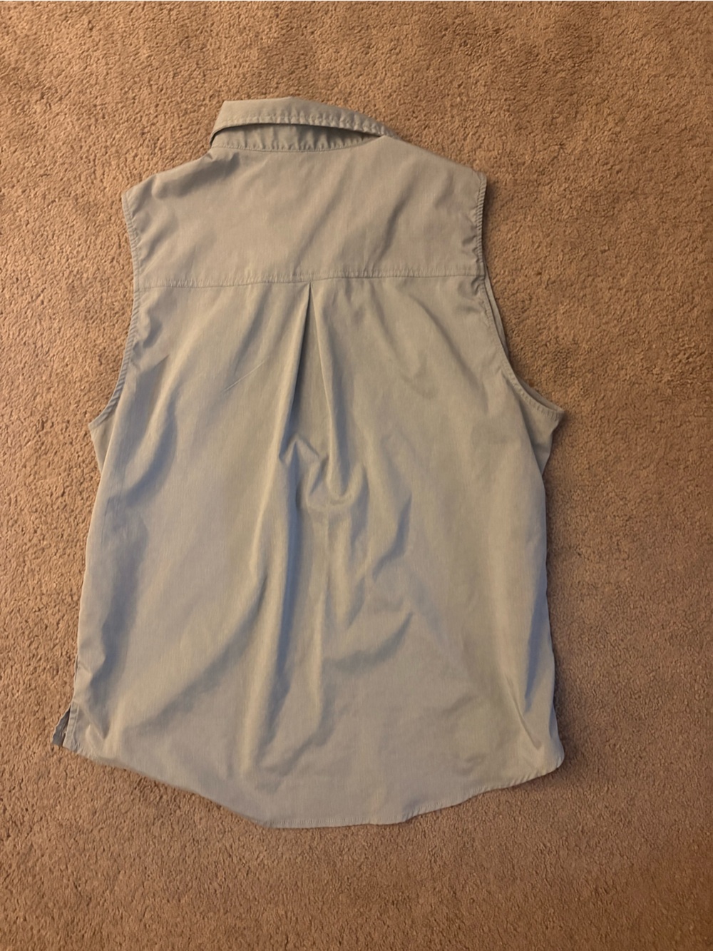 Sleeveless Collared Tank Top - Light Blue - Picture 2 of 6
